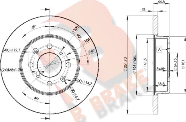 R Brake 78RBD20841 - Disque de frein cwaw.fr