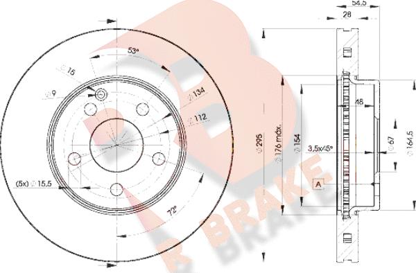 R Brake 78RBD20812 - Disque de frein cwaw.fr