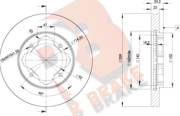 R Brake 78RBD20836 - Disque de frein cwaw.fr