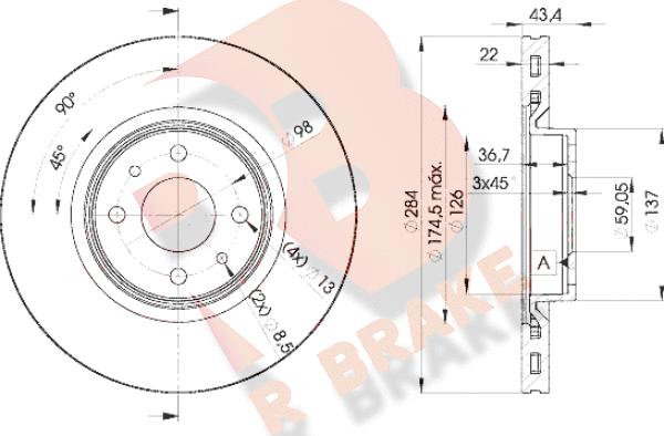 R Brake 78RBD20356 - Disque de frein cwaw.fr