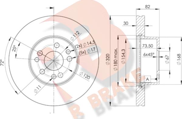 R Brake 78RBD20212 - Disque de frein cwaw.fr