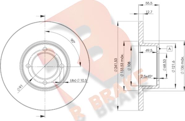 R Brake 78RBD20751 - Disque de frein cwaw.fr