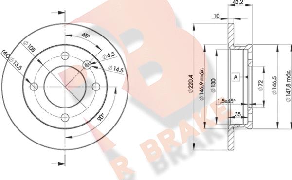 R Brake 78RBD21991 - Disque de frein cwaw.fr