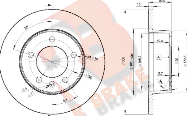 R Brake 78RBD21410 - Disque de frein cwaw.fr