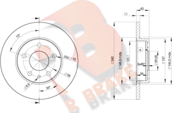 R Brake 78RBD21437 - Disque de frein cwaw.fr