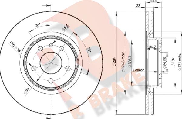 R Brake 78RBD21548 - Disque de frein cwaw.fr