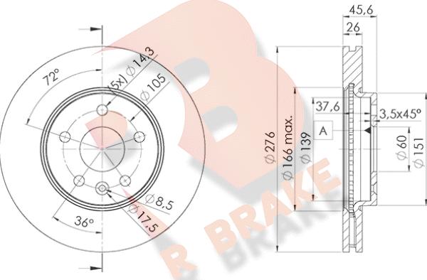 R Brake 78RBD21559 - Disque de frein cwaw.fr