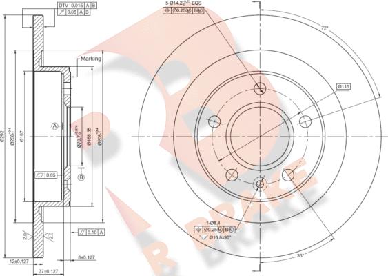 R Brake 78RBD21558 - Disque de frein cwaw.fr