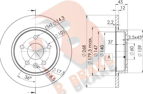 R Brake 78RBD21560 - Disque de frein cwaw.fr