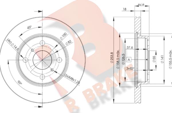 R Brake 78RBD21608 - Disque de frein cwaw.fr