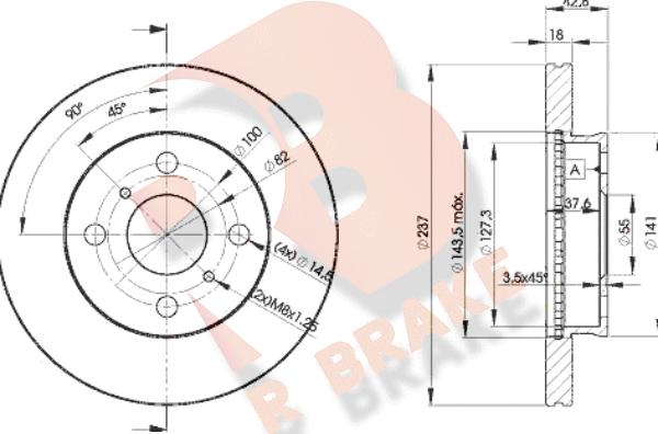 R Brake 78RBD21607 - Disque de frein cwaw.fr