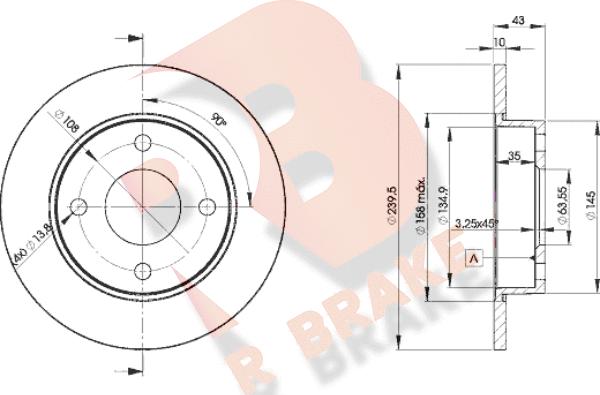 R Brake 78RBD21063 - Disque de frein cwaw.fr