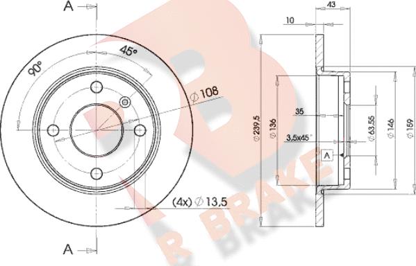 R Brake 78RBD21062 - Disque de frein cwaw.fr