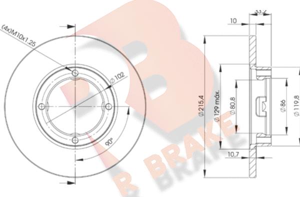 R Brake 78RBD21160 - Disque de frein cwaw.fr