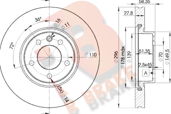 R Brake 78RBD21134 - Disque de frein cwaw.fr