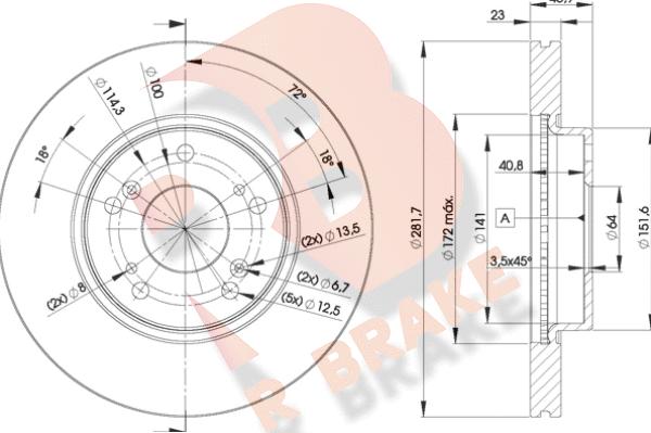 R Brake 78RBD21705 - Disque de frein cwaw.fr