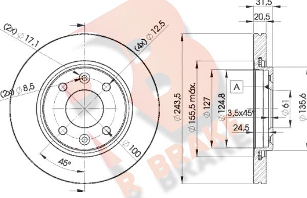 R Brake 78RBD28901 - Disque de frein cwaw.fr