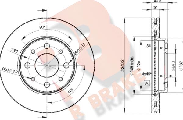 R Brake 78RBD28929 - Disque de frein cwaw.fr