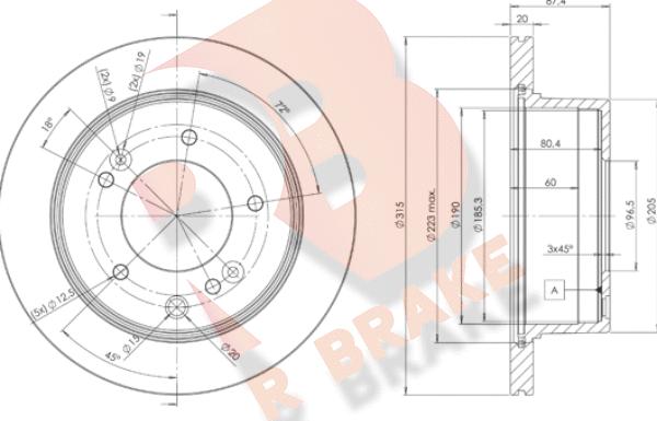 R Brake 78RBD28411 - Disque de frein cwaw.fr