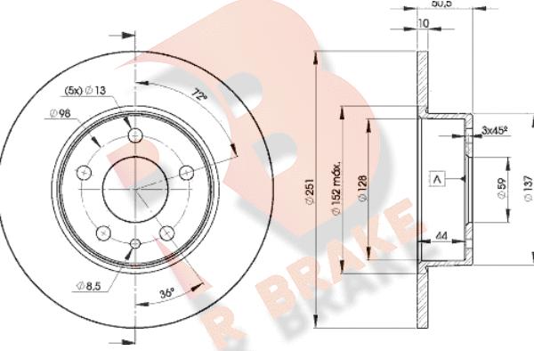 R Brake 78RBD28684 - Disque de frein cwaw.fr