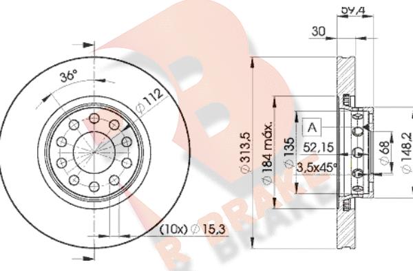 R Brake 78RBD28015 - Disque de frein cwaw.fr