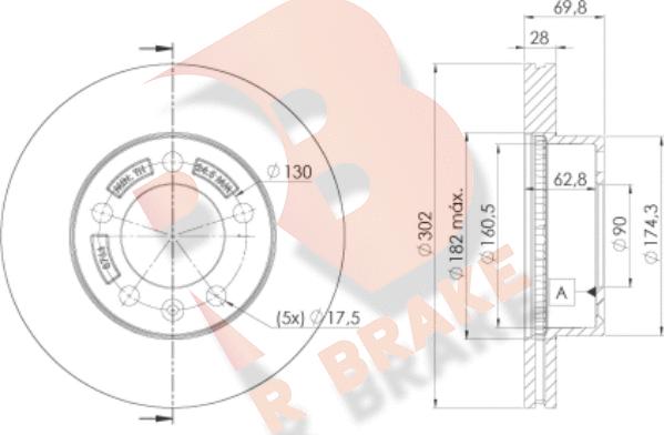 R Brake 78RBD28766 - Disque de frein cwaw.fr