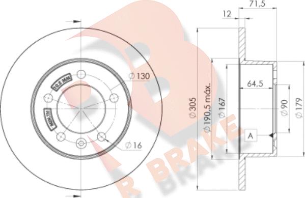 R Brake 78RBD28767 - Disque de frein cwaw.fr