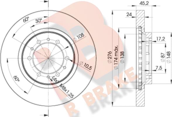 R Brake 78RBD28716 - Disque de frein cwaw.fr