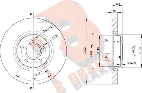 R Brake 78RBD23937 - Disque de frein cwaw.fr