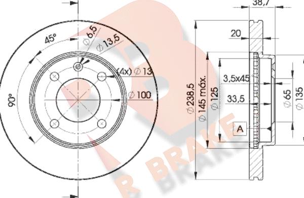 R Brake 78RBD23975 - Disque de frein cwaw.fr