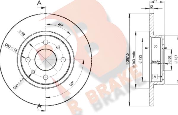 R Brake 78RBD23466 - Disque de frein cwaw.fr