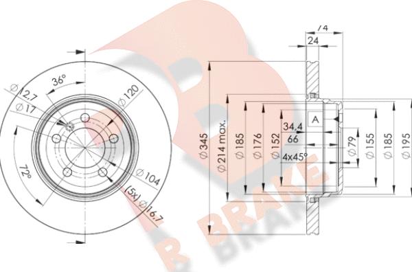 R Brake 78RBD23409 - Disque de frein cwaw.fr