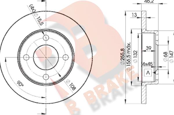 R Brake 78RBD23632 - Disque de frein cwaw.fr