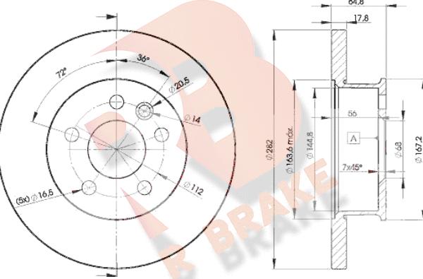 R Brake 78RBD23012 - Disque de frein cwaw.fr