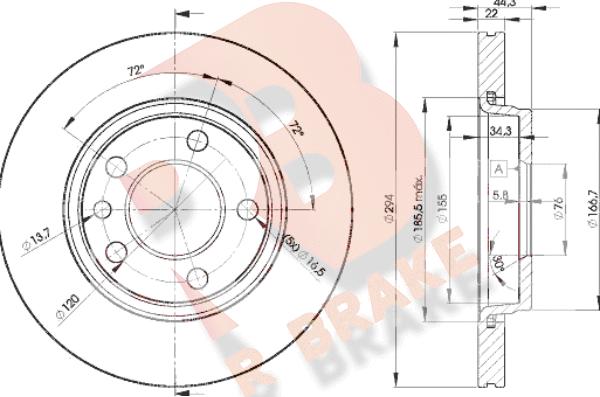 R Brake 78RBD23021 - Disque de frein cwaw.fr