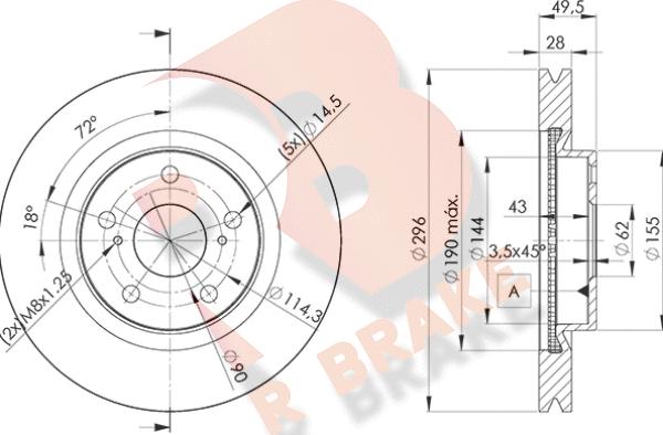 R Brake 78RBD23107 - Disque de frein cwaw.fr