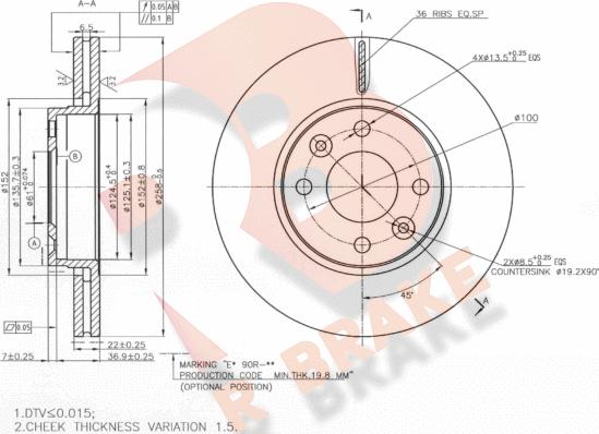 R Brake 78RBD23110 - Disque de frein cwaw.fr