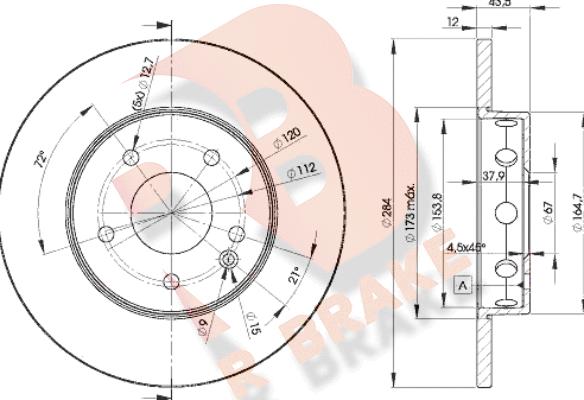 R Brake 78RBD23180 - Disque de frein cwaw.fr