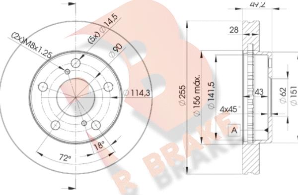 R Brake 78RBD23302 - Disque de frein cwaw.fr