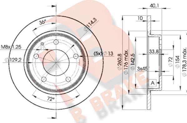 R Brake 78RBD23259 - Disque de frein cwaw.fr