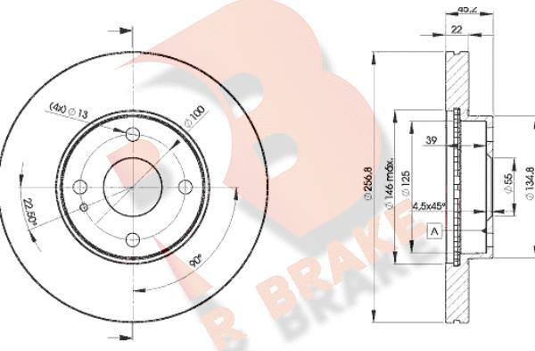 R Brake 78RBD23256 - Disque de frein cwaw.fr