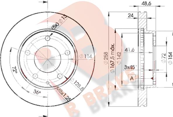 R Brake 78RBD23258 - Disque de frein cwaw.fr