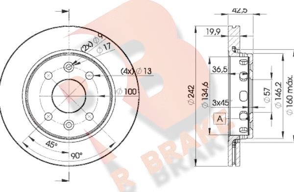 R Brake 78RBD23253 - Disque de frein cwaw.fr