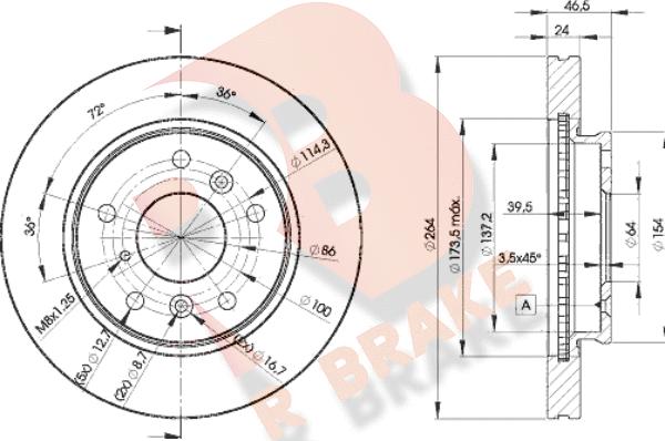 R Brake 78RBD23260 - Disque de frein cwaw.fr