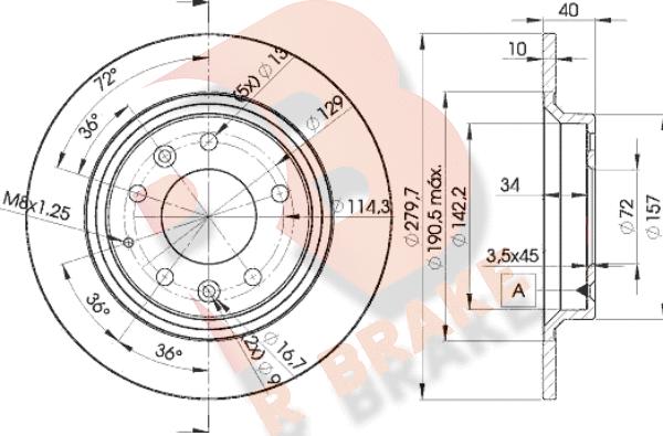 R Brake 78RBD23268 - Disque de frein cwaw.fr