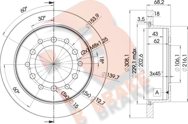 R Brake 78RBD22919 - Disque de frein cwaw.fr