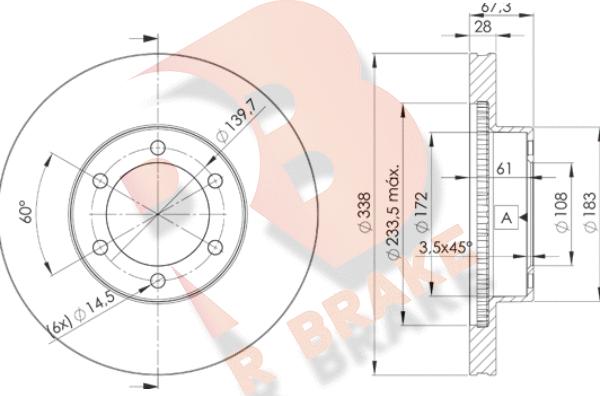 R Brake 78RBD22918 - Disque de frein cwaw.fr