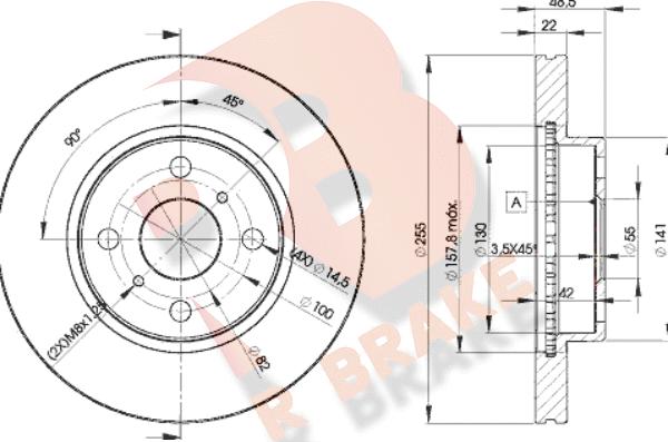 R Brake 78RBD22550 - Disque de frein cwaw.fr