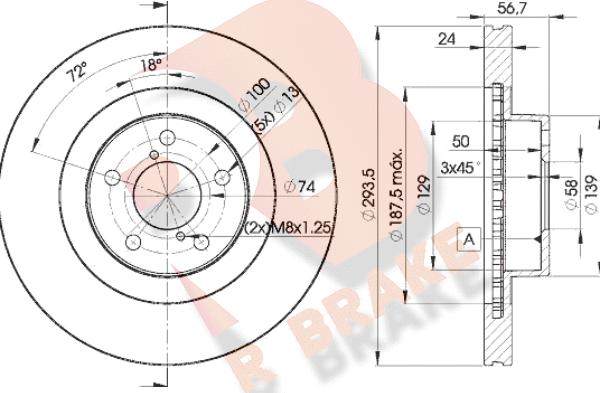 R Brake 78RBD22630 - Disque de frein cwaw.fr