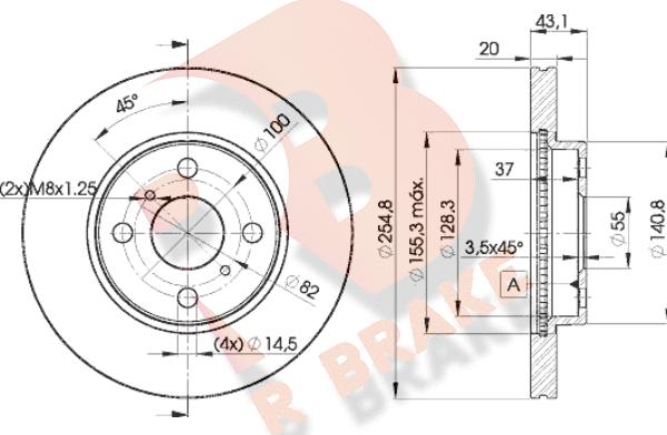 R Brake 78RBD22040 - Disque de frein cwaw.fr